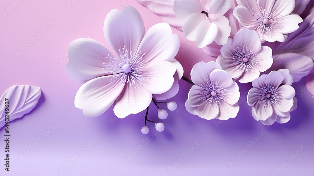 Fototapeta premium white flowers on a black background