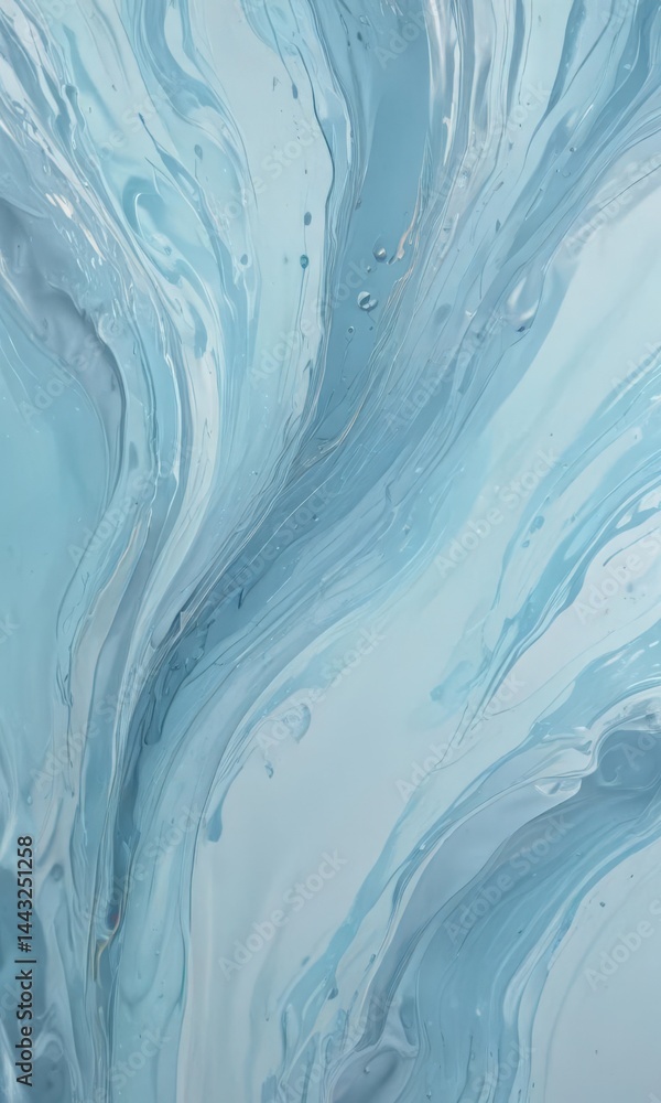 Obraz premium Fluid light blue abstract, soft gradients, marbled effect, blue, design