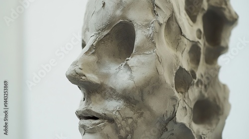 Abstract Clay Sculpture Face