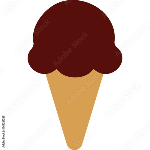 chocolate ice cream cone, Vector Ice cream, flat design