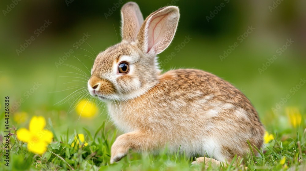 Rabbit jump energy Concept, Rabbit Jump Energy Concept, Young Rabbit Energetically Bouncing Amidst Vibrant Wildflowers in Lush Green Meadow Rabbit jump energy Concept, Rabbit Jump Energy Concept, Young Rabbit Energetically Bouncing Amidst Vibrant Wildflowers in Lush Green Meadow