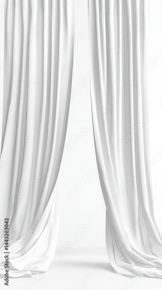 Elegant flowing white curtains softly draped in a bright studio setting casting gentle shadows creating a serene and minimalist aesthetic perfect for home decor inspiration Elegant flowing white curtains softly draped in a bright studio setting casting gentle shadows creating a serene and minimalist aesthetic perfect for home decor inspiration