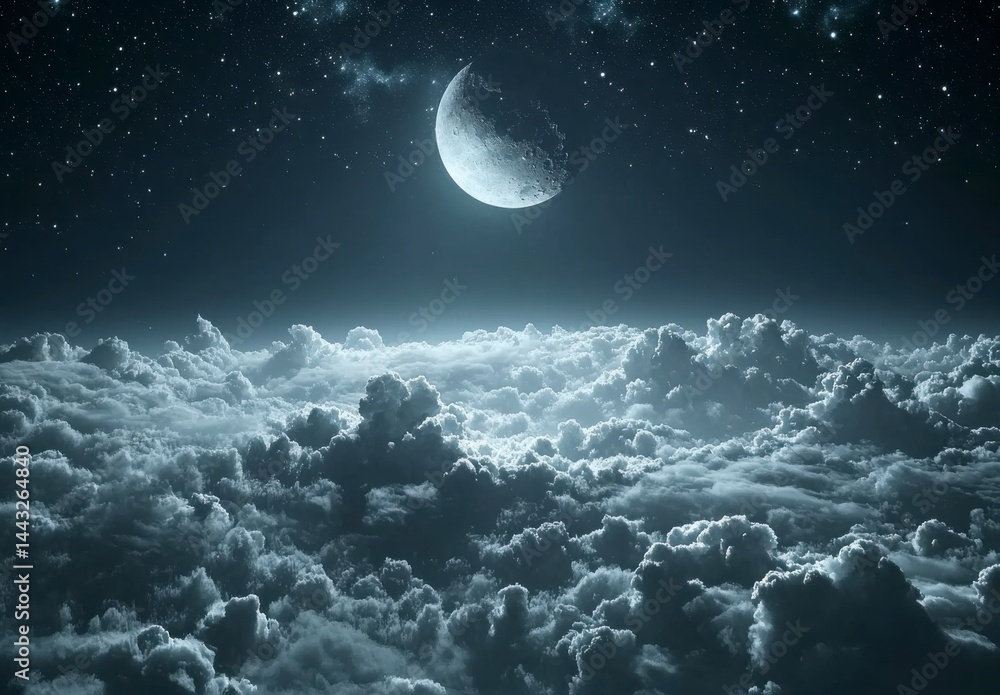 Moonlit Sky Above Clouds Moonlit Sky Above Clouds
