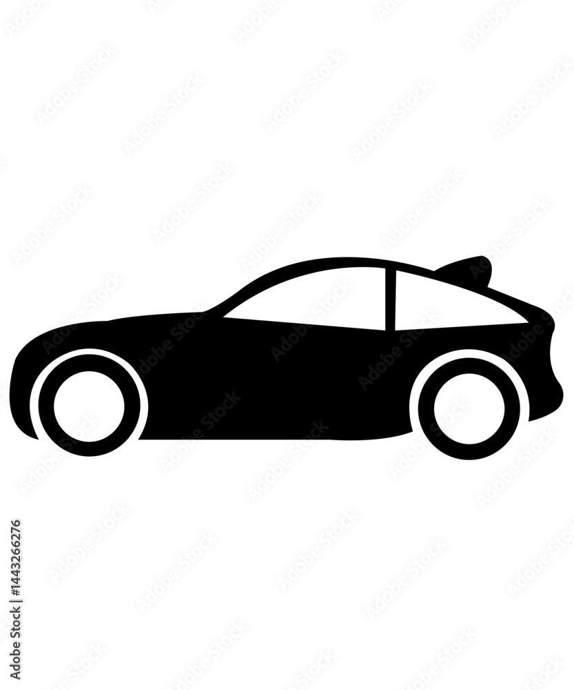 Fototapeta premium Car clip art design on plain white transparent isolated background for card, shirt, hoodie, sweatshirt, apparel, tag, mug, icon, poster or badge