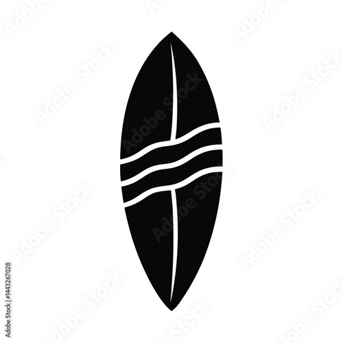 Beach Surfboard Icon Vector Illustration