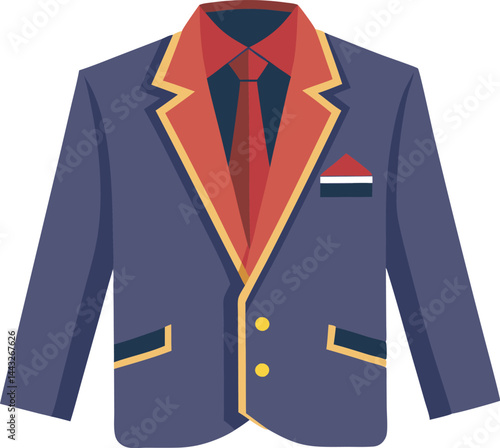 A stylish vector art illustration of a classic blazer, showcasing clean lines, modern design, and sharp detailing perfect for fashion themes.
