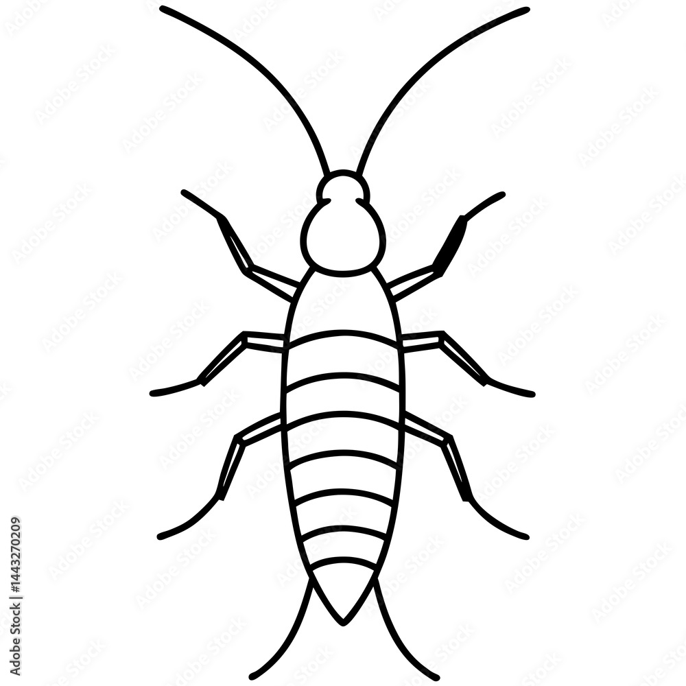 Stylized Earwig Line Design Stylized Earwig Line Design