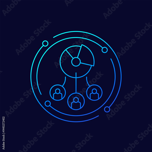 customer segmentation icon, linear design