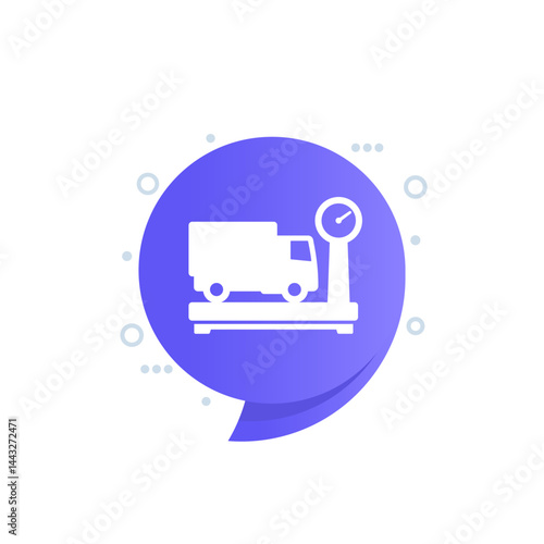 truck weight icon with a big scales