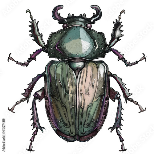 a highly detailed hand-drawn