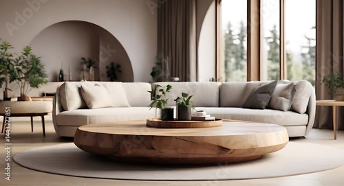 modern living room with table