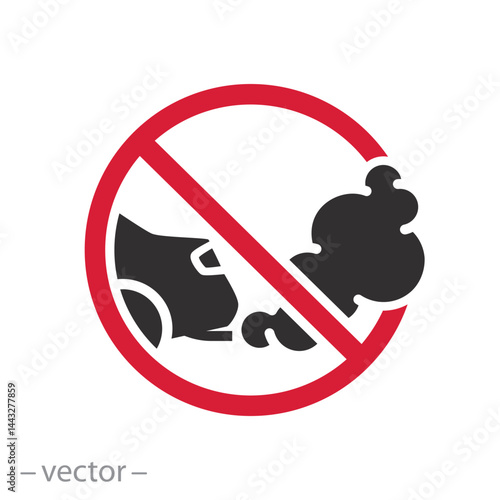 car exhaust, forbidden exhaust gases sign, stop pollution icon, warning road sign, flat vector illustration