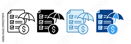 Insurance Planning Icon Set Multiple Style Collection