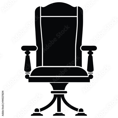 isolated lawyer s chair in court on white background