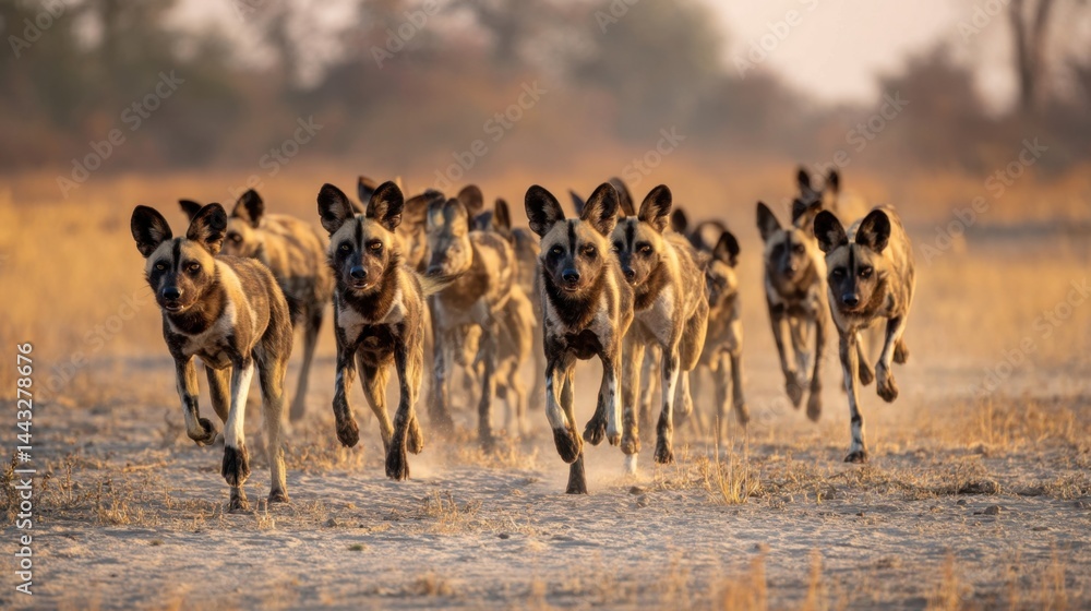 custom made wallpaper toronto digitalAfrican Wild Dog Pack on the Run