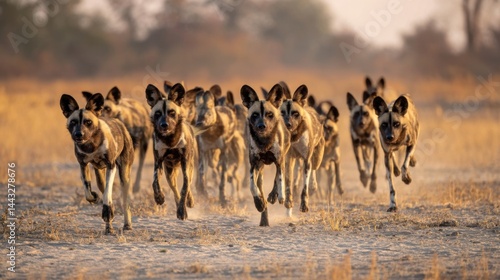 Wallpaper Mural African Wild Dog Pack on the Run Torontodigital.ca