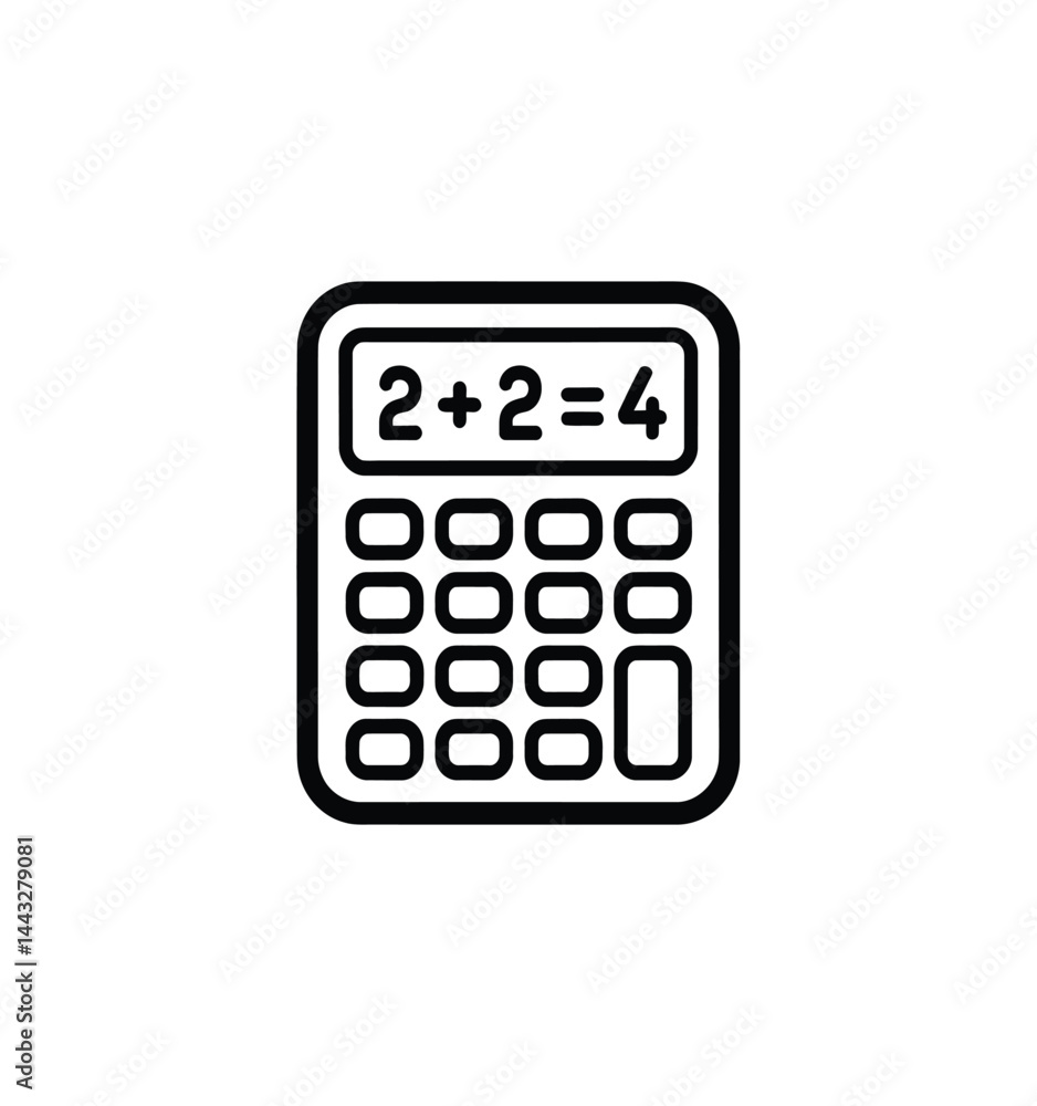 Calculator Icon: Math, Addition, Numbers, Equation Symbol Calculator Icon: Math, Addition, Numbers, Equation Symbol