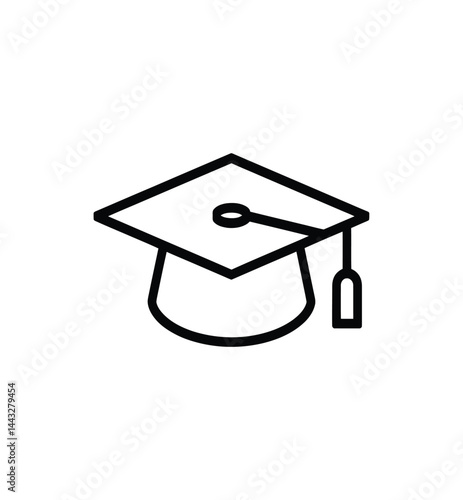 Graduation Cap Icon: Academic, Education, Degree Symbol