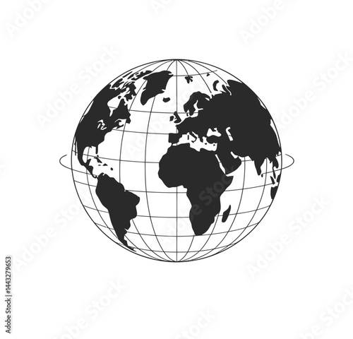 Global Earth Globe Illustration: World Map Design

