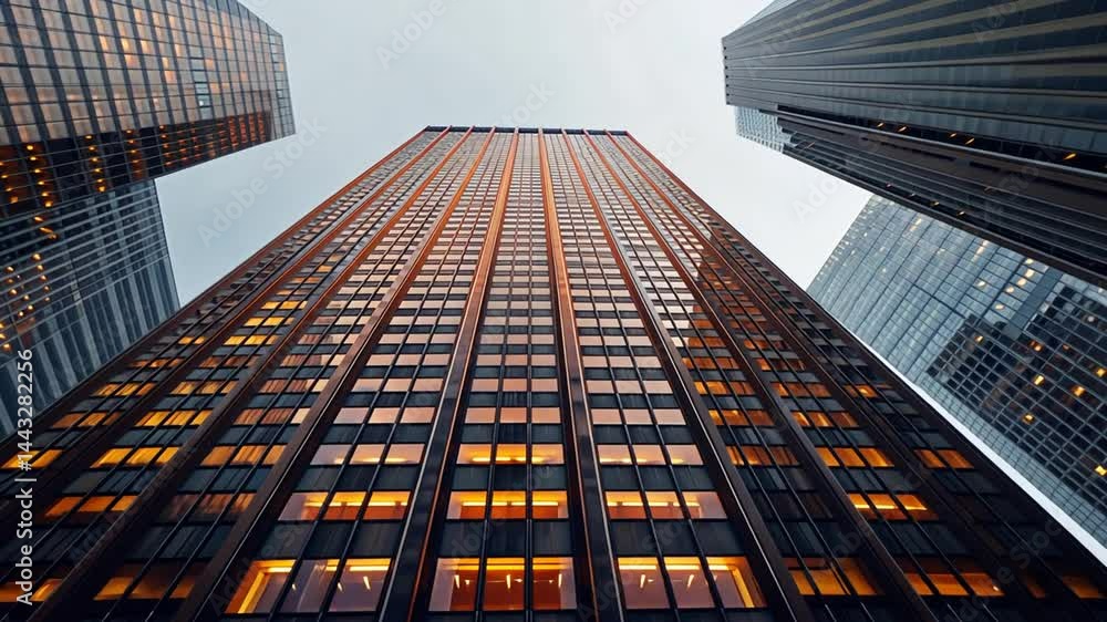custom made wallpaper toronto digitalStunning Low Angle View of Towering City Skyscrapers and Urban Landscape