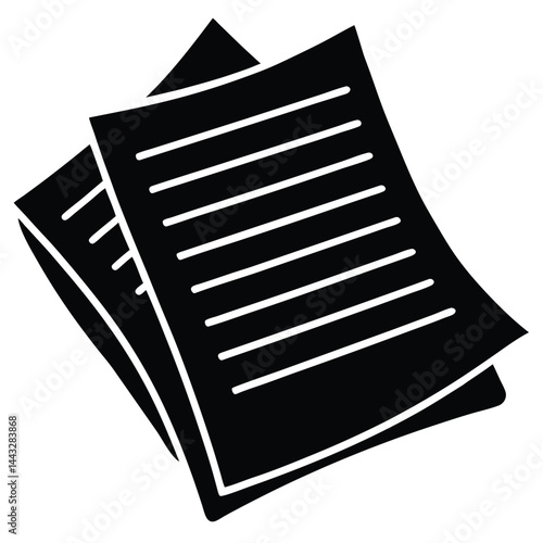 isolated trial papers on white background