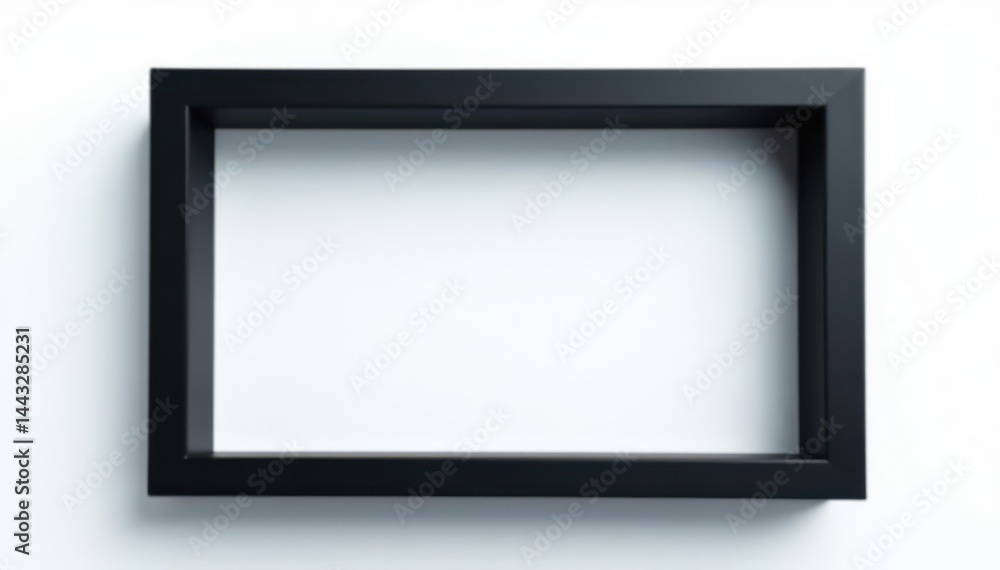 Sharp black rectangular frame against pure white, black rectangle, lines Sharp black rectangular frame against pure white, black rectangle, lines