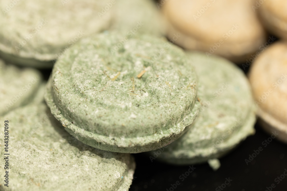 closeup bath bombs in store