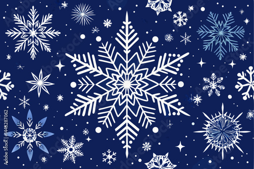 Winter Snowflake Pattern Seamless Background Design