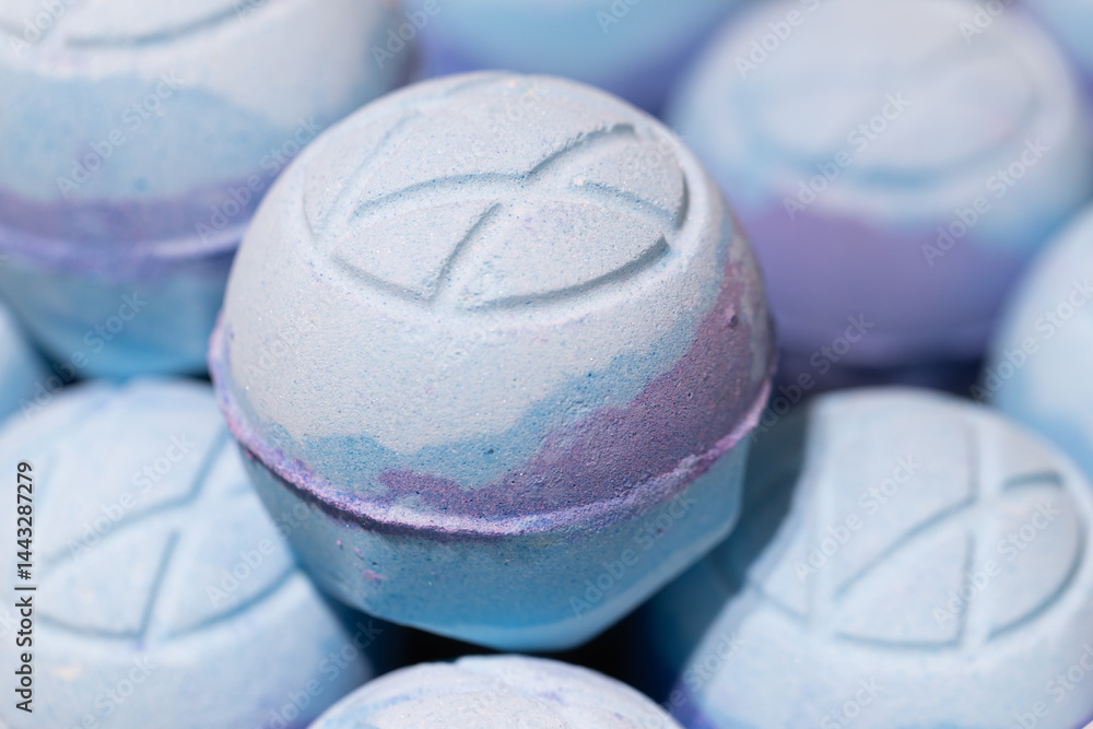 closeup bath bombs in store