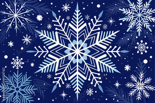 Winter Snowflake Pattern Seamless Background Design