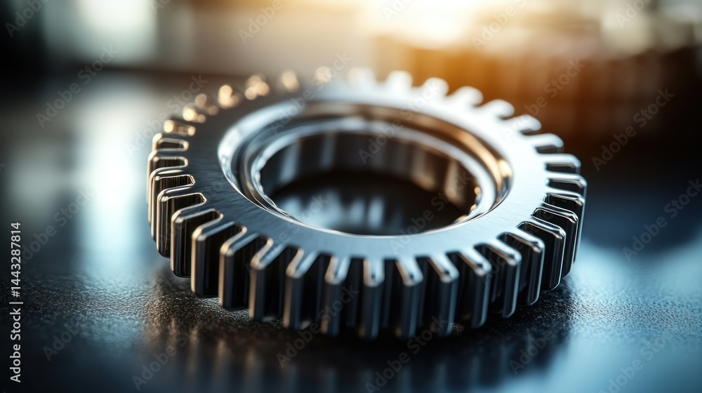 Close-up of metallic gears (2)