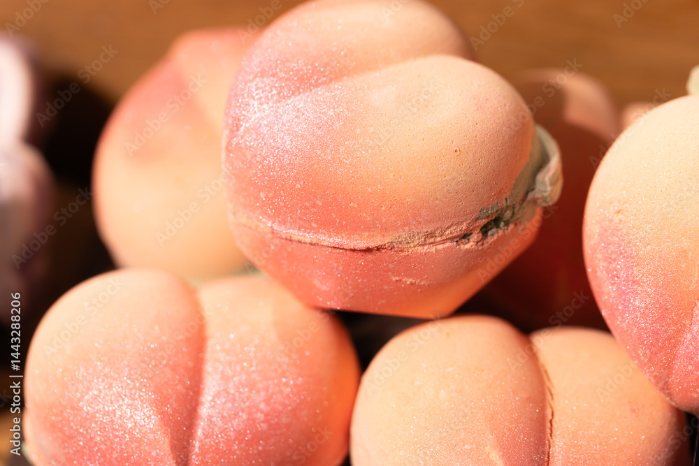 closeup bath bombs in store