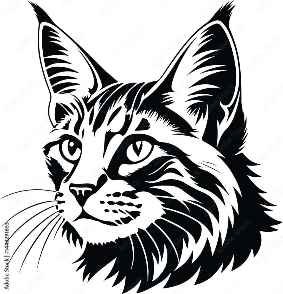 A silhouette cat face A silhouette cat face