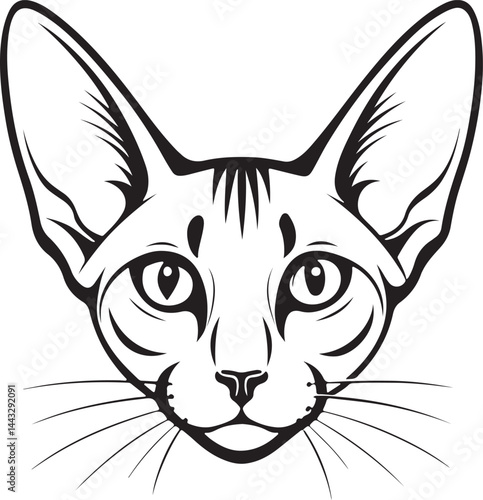 A silhouette cat face