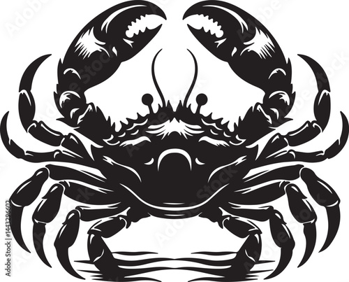 Crab silhouette black vector