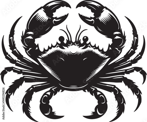 Crab silhouette black vector