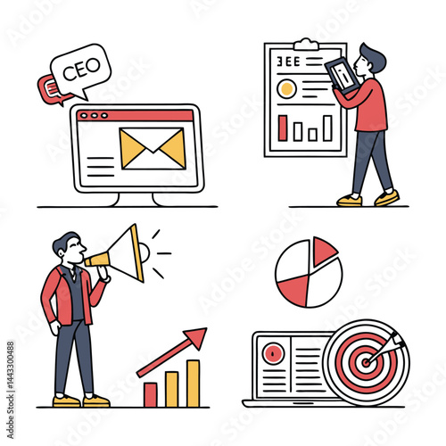 digital marketing icon set
