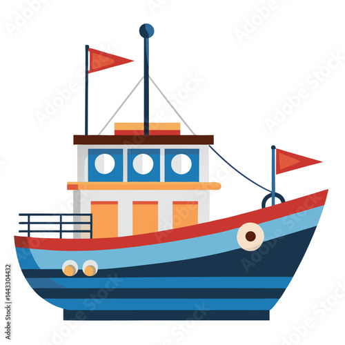 Fishing boat icon isolated on white background