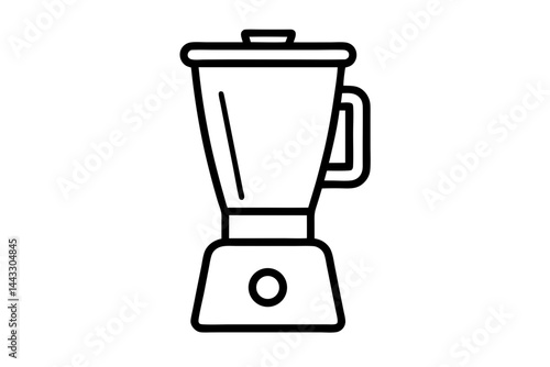 Blender Icon in Black Line Art - Kitchen Appliance Vector Illustration

