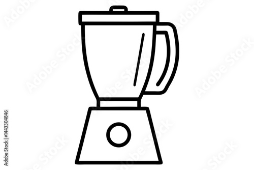 Blender Icon in Black Line Art - Kitchen Appliance Vector Illustration

