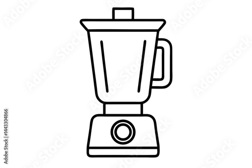 Blender Icon in Black Line Art - Kitchen Appliance Vector Illustration

