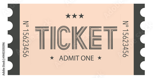 Pink Ticket, Admit one ticket, Vintage Ticket
