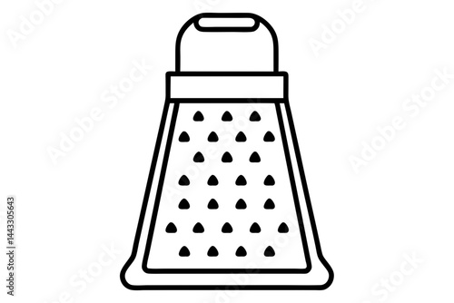 Cheese Grater Outline Icon - Cooking and Food Prep Vector Illustration


