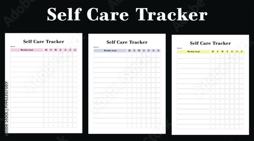 Self Care Tracker, interior, template, kdp, 
