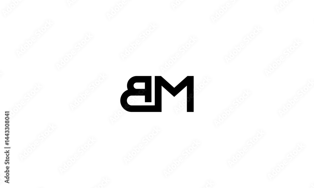 BM initial letter, monogram logo BM initial letter, monogram logo