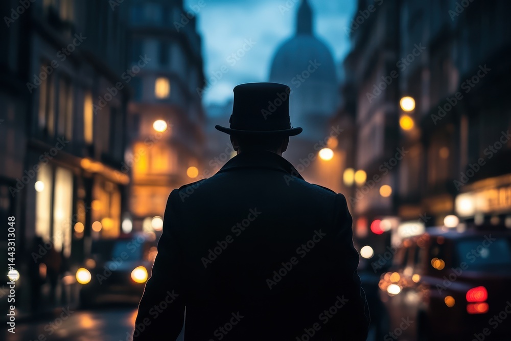 Mystery cloaks the city while detective moves through Londons dim alleys seeking the hidden truth
