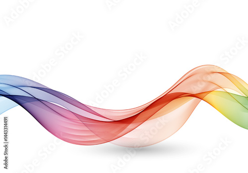 Colorful rainbow vector wave with smooth curves and vibrant flow. Ideal for creative projects, posters, tech designs, and backgrounds.