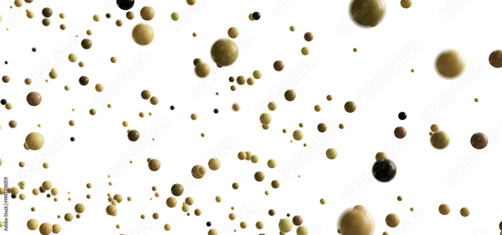 Beautiful abstract background with many colorful spheres floating on white.