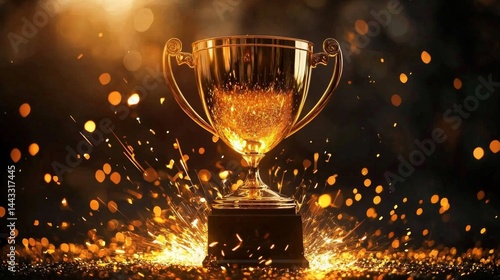 Fototapeta Naklejka Na Ścianę i Meble -  Celebrating sport victory with an impressive champions award design. 