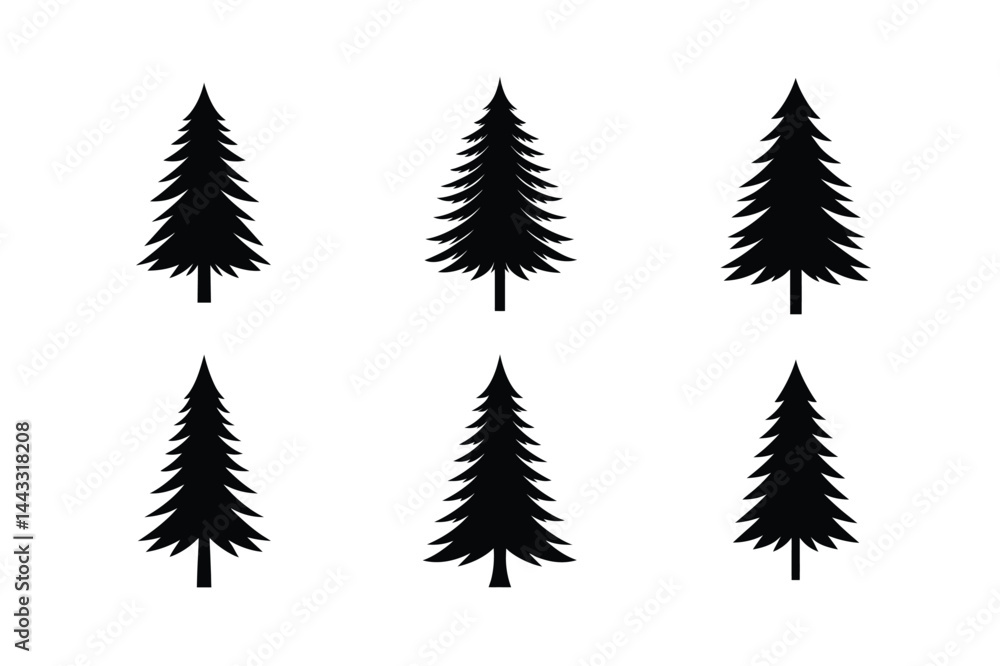 Fototapeta premium set of christmas tree